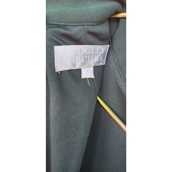 NWOT NEW Badgley Mischka Platinum Emerald Green Wide Leg Jumpsuit Size 4 - Picture 9 of 16